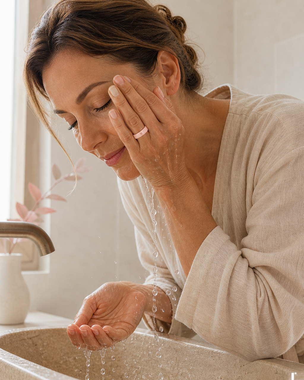 Ruely Smart Ring worn during a handwashing routine